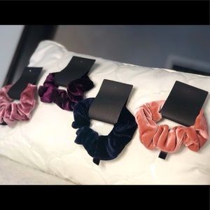 Velvet Hair Tie Scrunchies (Set of Four)